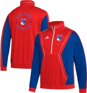 adidas Men's adidas Red New York Rangers Team Classics Half-Zip Jacket