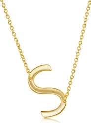 SIMONA Gold Plated Sterling Silver Sideways Initial Necklace