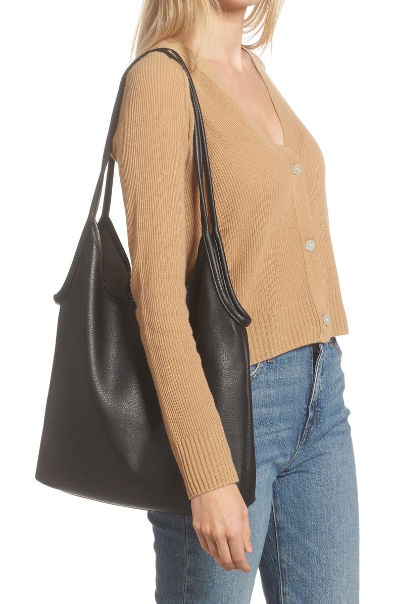 Street Level Slouchy Faux Leather Tote, Alternate, color,