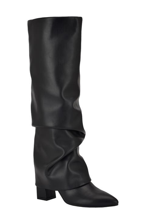 Geima Pointed Toe Slouch Foldover Boot