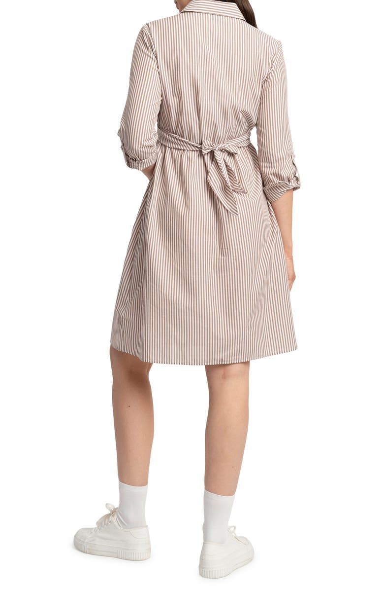 Seraphine Stripe Long Sleeve Maternity/Nursing Shirtdress, Alternate, color,