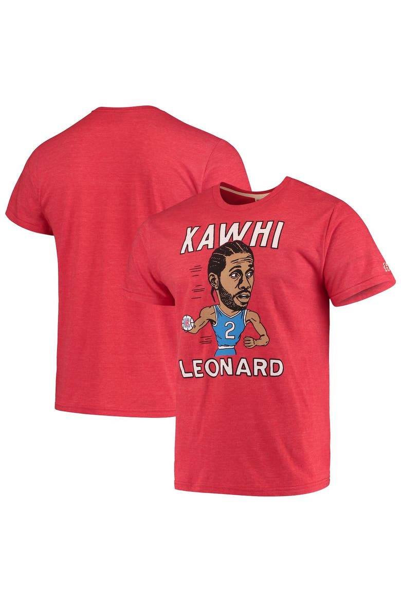 Men's Kawhi Leonard Red LA Clippers Caricature Tri-Blend T-Shirt, Main, color, Red