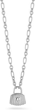 GLAZE JEWELRY Ribbed Lock Pendant Necklace