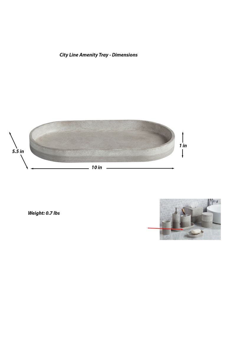 ROSELLI TRADING COMPANY City Line Amenity Tray, Alternate, color, Grey