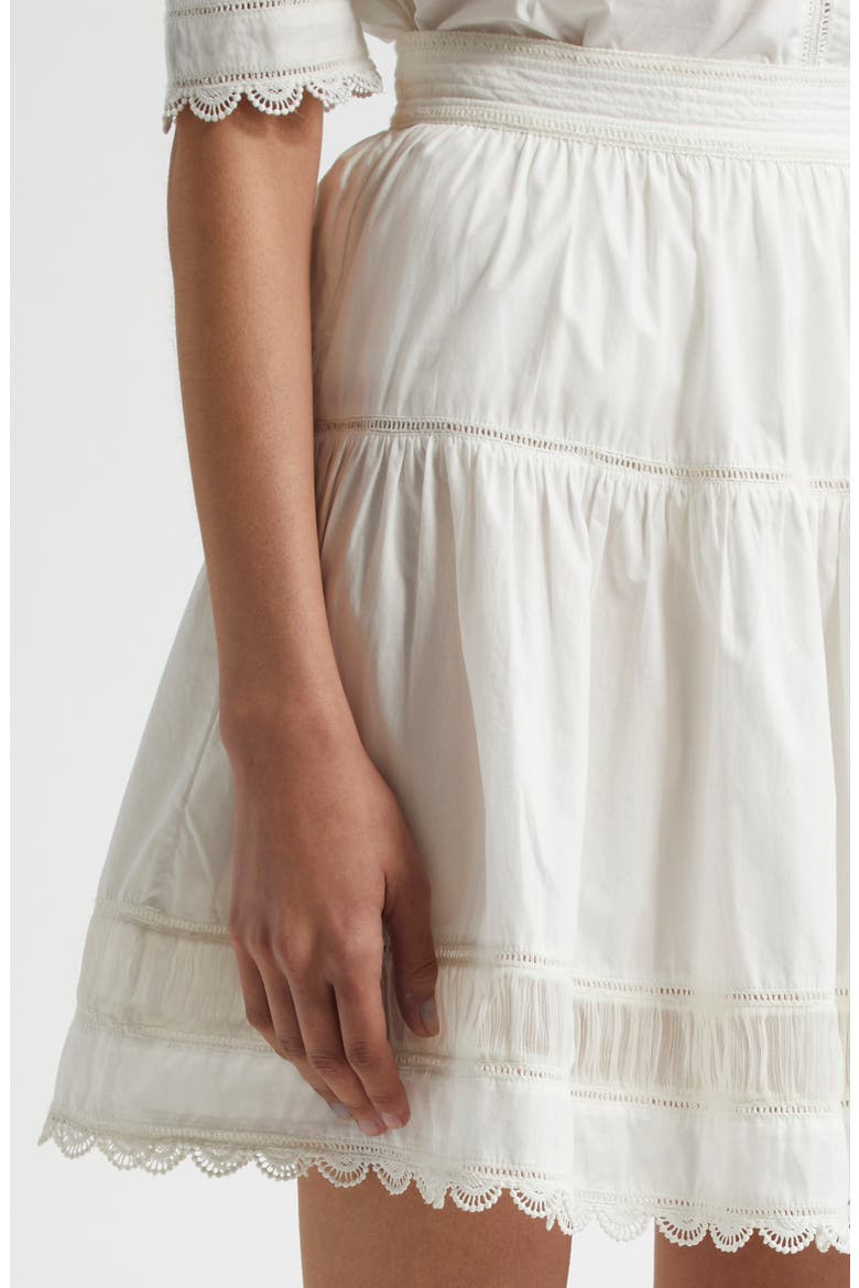 Ayla Tiered Cotton Skirt, Alternate, color, COWRIE