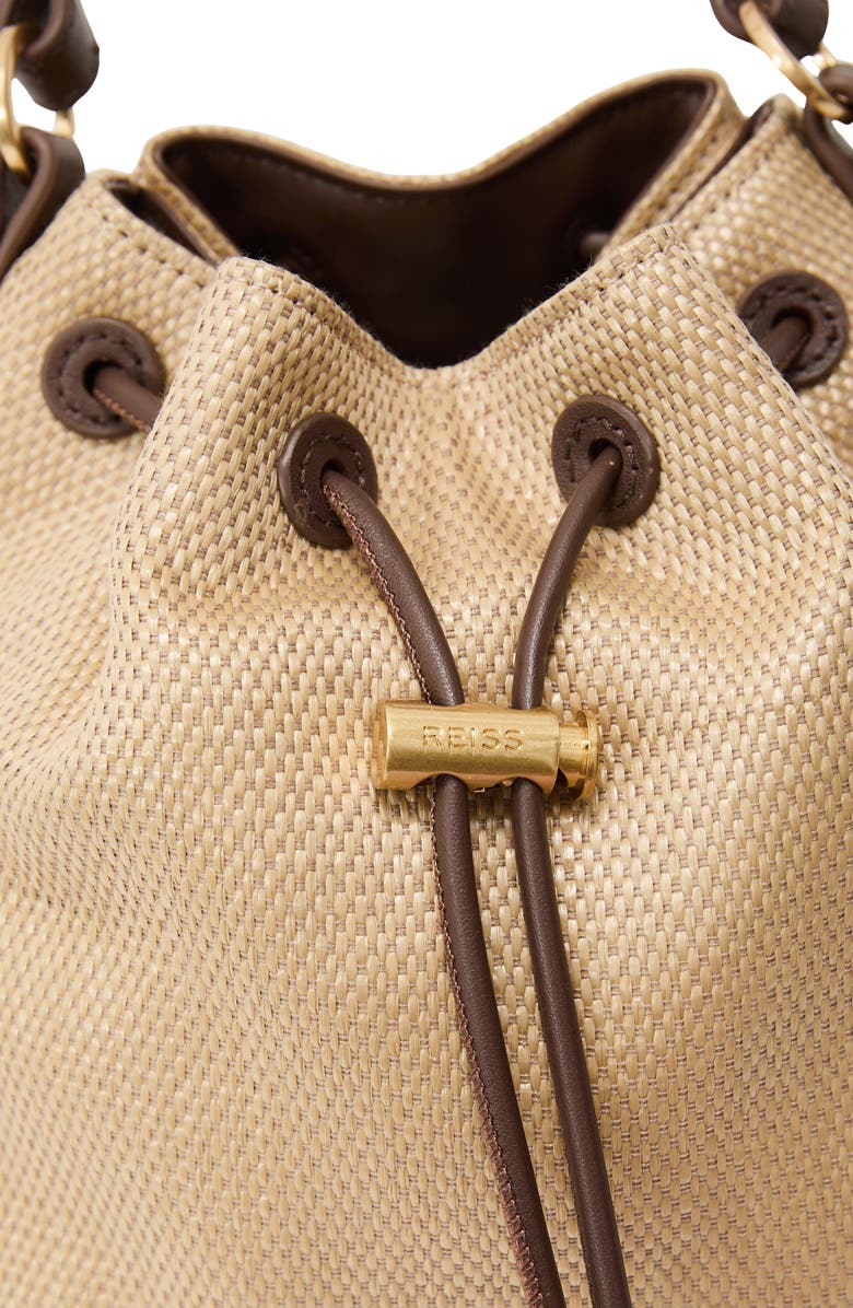 Reiss Evie Woven Bucket Bag, Alternate, color, Natural