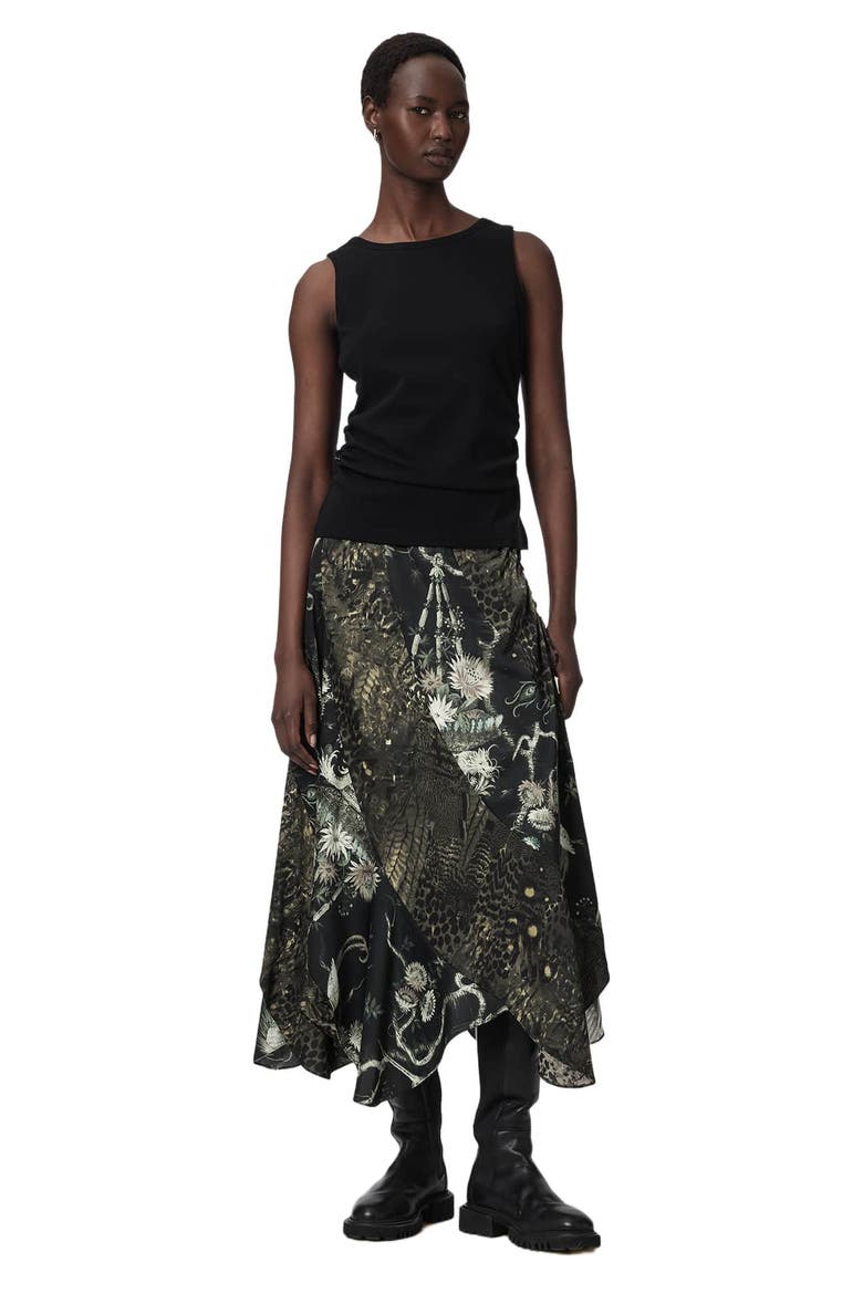 Arleen Print Midi Skirt, Alternate, color, TARAVAO SOFT GREEN