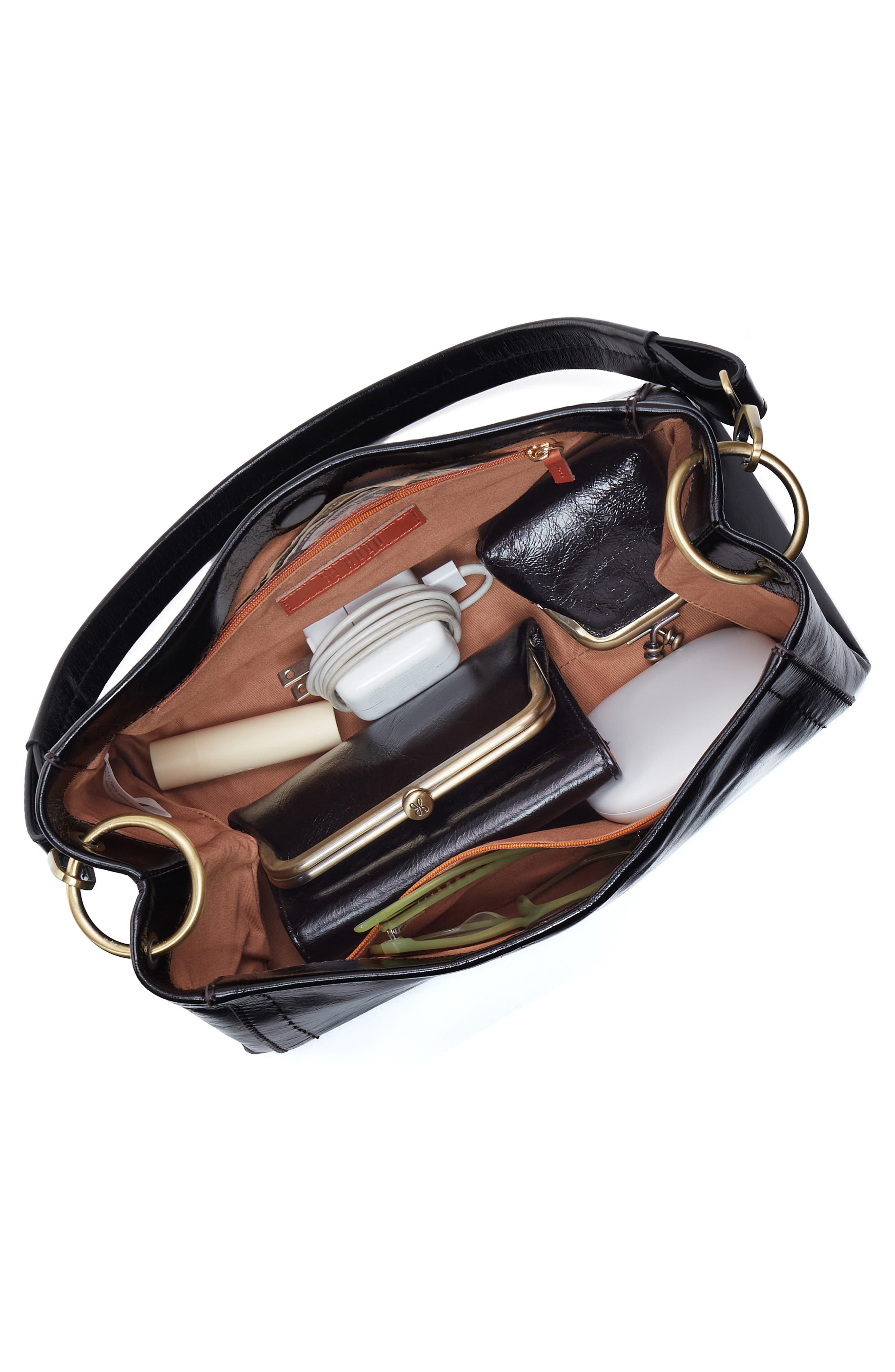 HOBO Seneca Leather Crossbody Bag, Alternate, color, Black