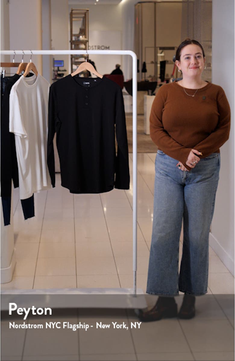 AO Curved Hem Long Sleeve Henley, sales video thumbnail