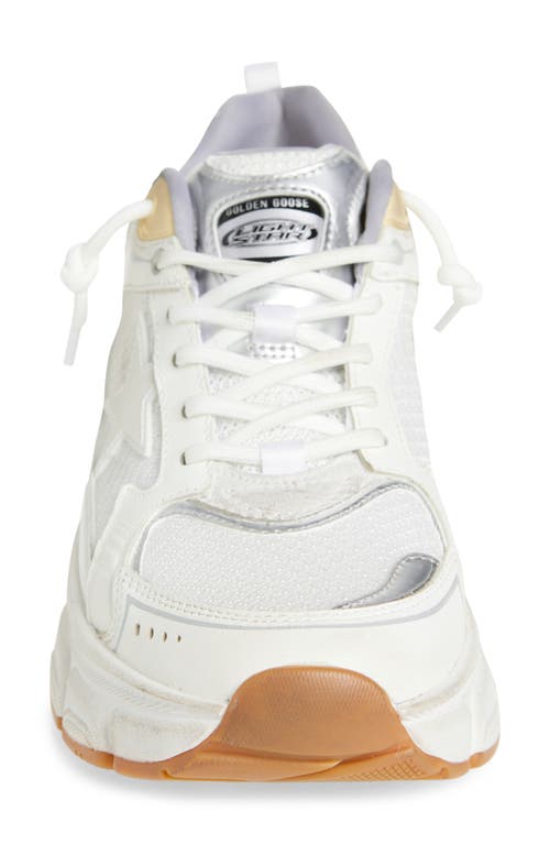 Golden Goose Lightstar Net Leather And Suede Upper Tpu Star Net Heel And Spur In White