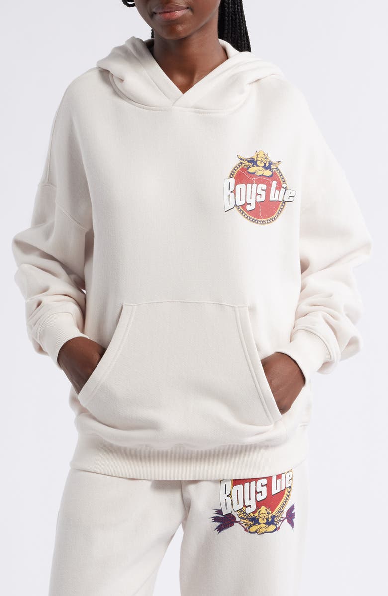 BOYS LIE Breakfast Beers Racer Oversize Graphic Hoodie, Main, color,