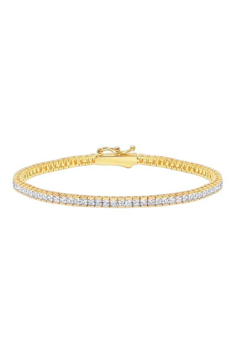 Princess Cubic Zirconia Tennis Bracelet, Main, color, GOLD