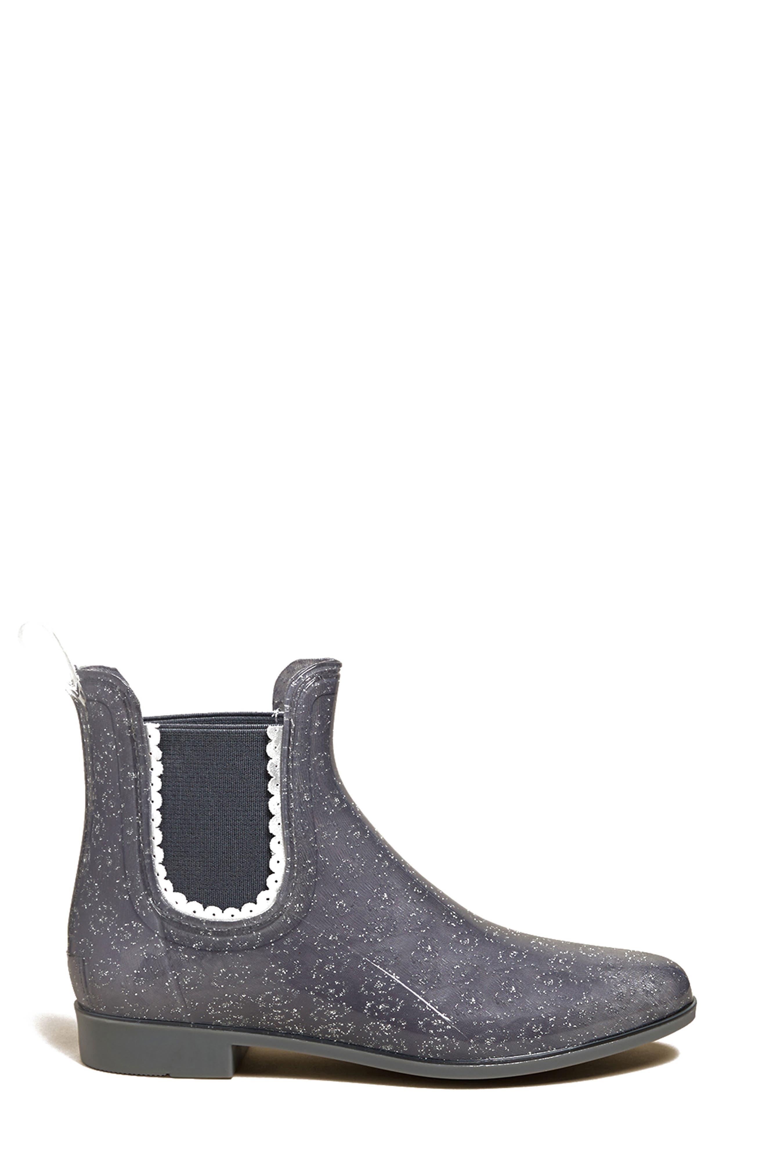 Sallie Chelsea Waterproof Rain Waterproof Bootie, Alternate, color, DARK GREY RUBBER