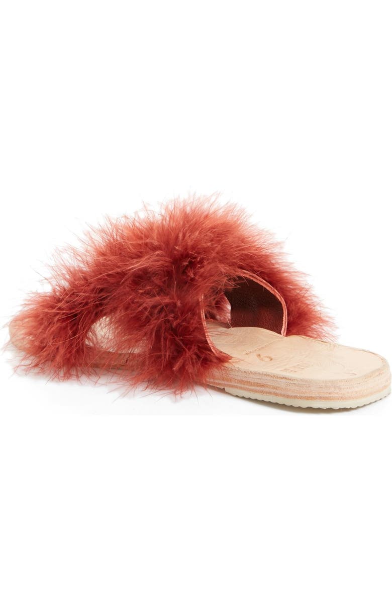 Brother Vellies Marabou Lamu Slide Sandal, Alternate, color,