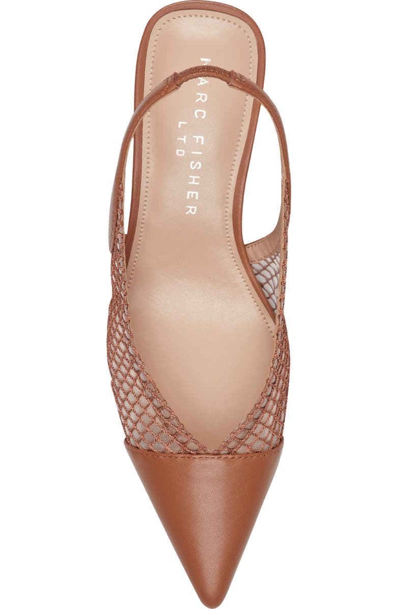 Marc Fisher LTD Gipsi Pointed Toe Slingback Pump, Alternate, color, Medium Brown