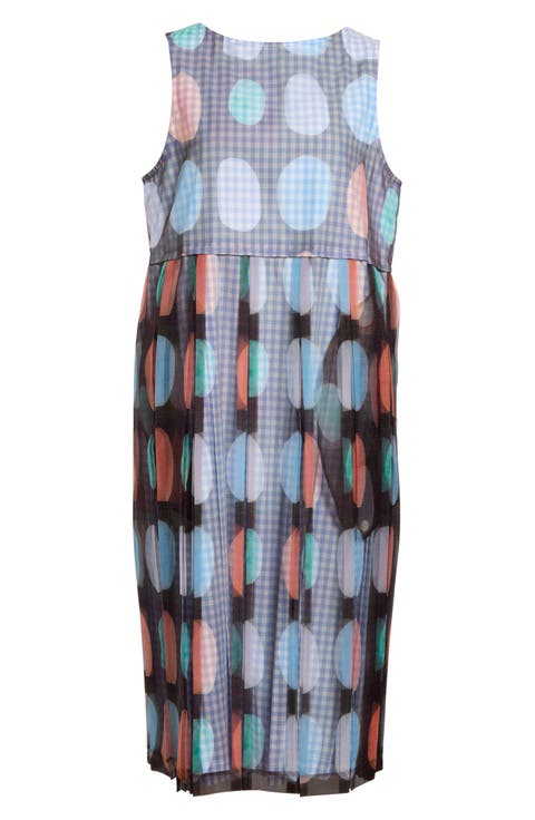 Mixed Media Organza Midi Dress