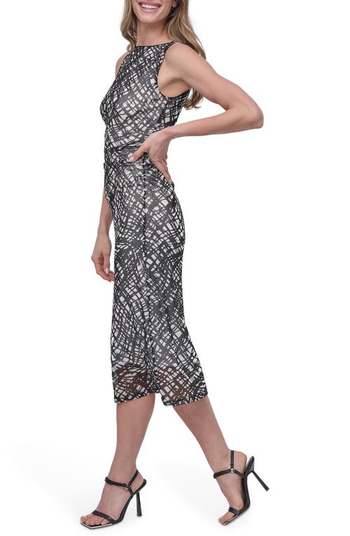 Dkny Mesh Body-con Midi Sheath Dress In Multi