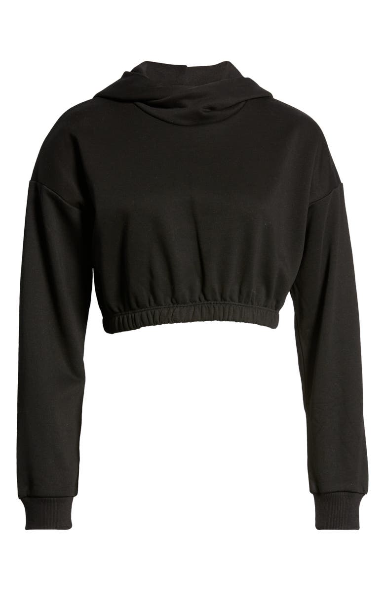 Naked Wardrobe French Terry Crop Hoodie, Alternate, color,