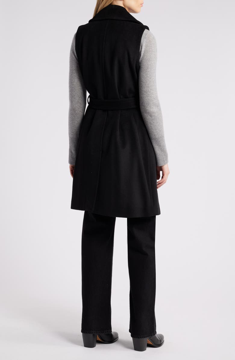 Michael Kors Sleeveless Belted Wool Blend Wrap Coat, Alternate, color, 