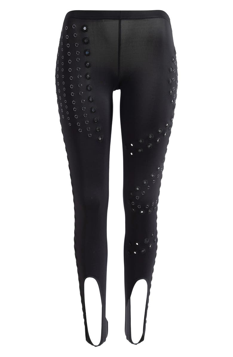 JADED LONDON Mirror Eyelet Stirrup Pants, Alternate, color, Black