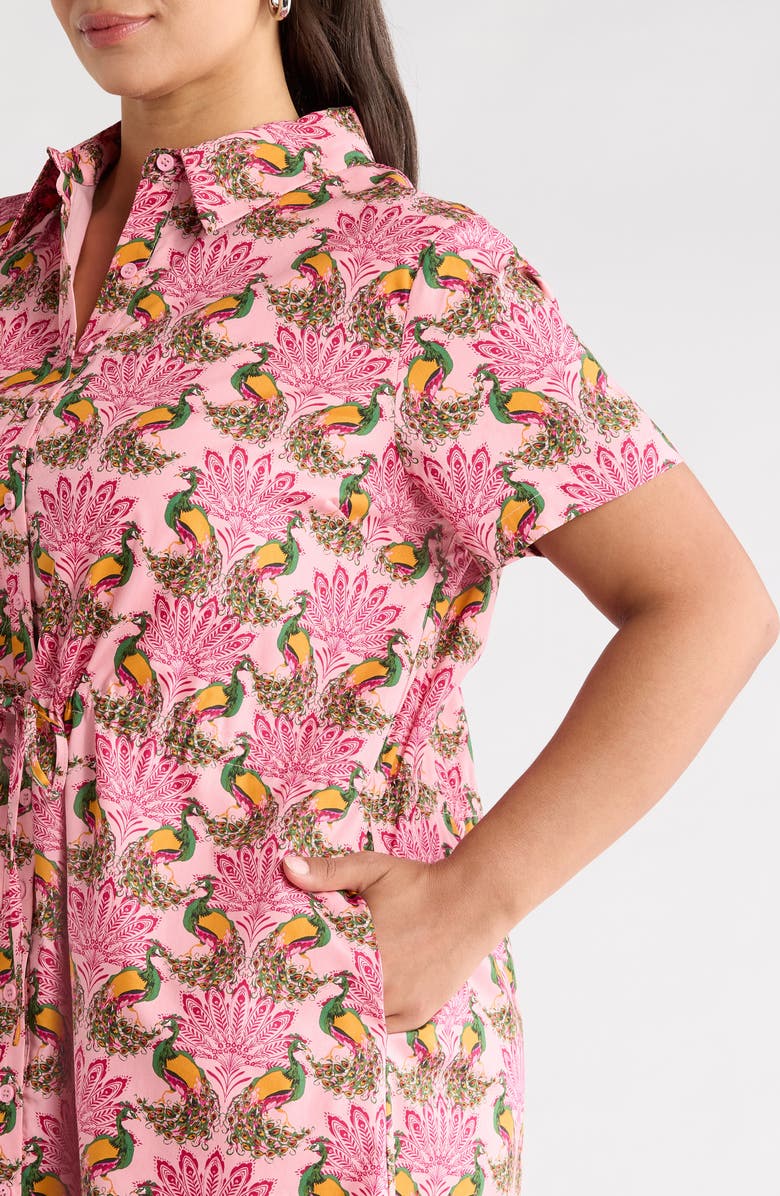 SUGARLIPS Kenda Peacock Shift Minidress, Alternate, color, Pink-Green