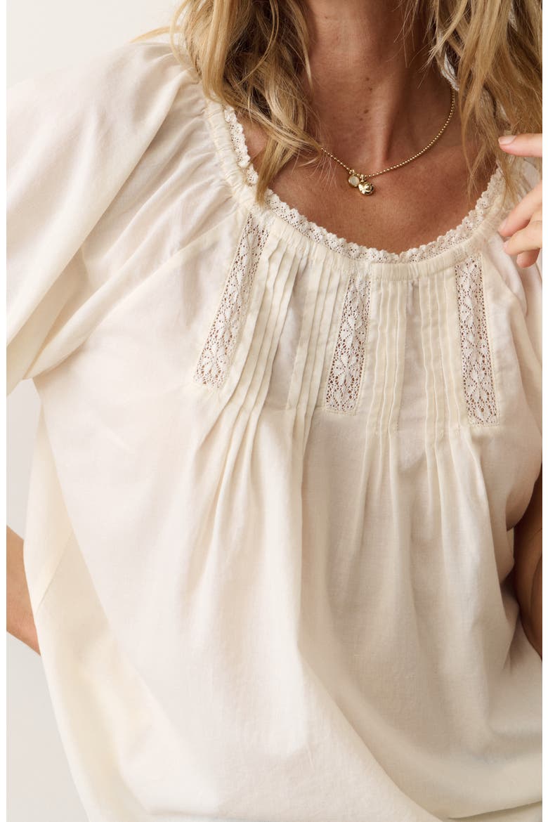 Celina Puff Top, Alternate, color, ANTIQUE WHITE