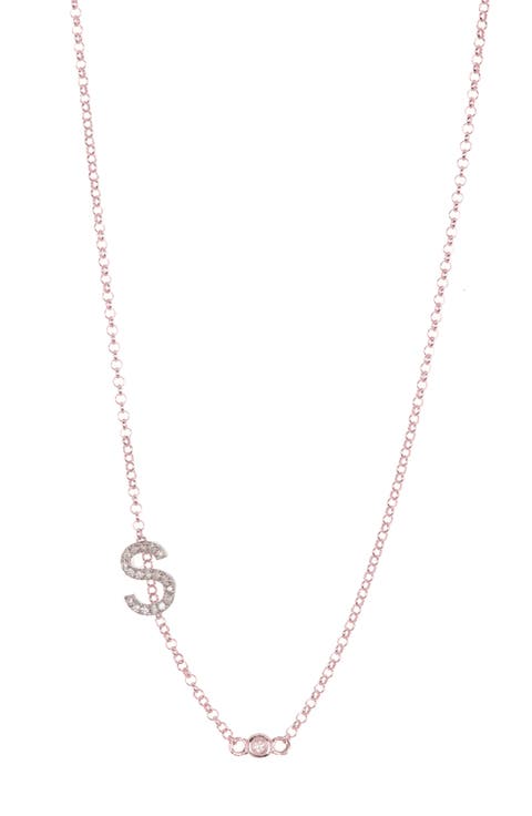 Bezel Diamond Initial Chain Necklace - 0.2ct.