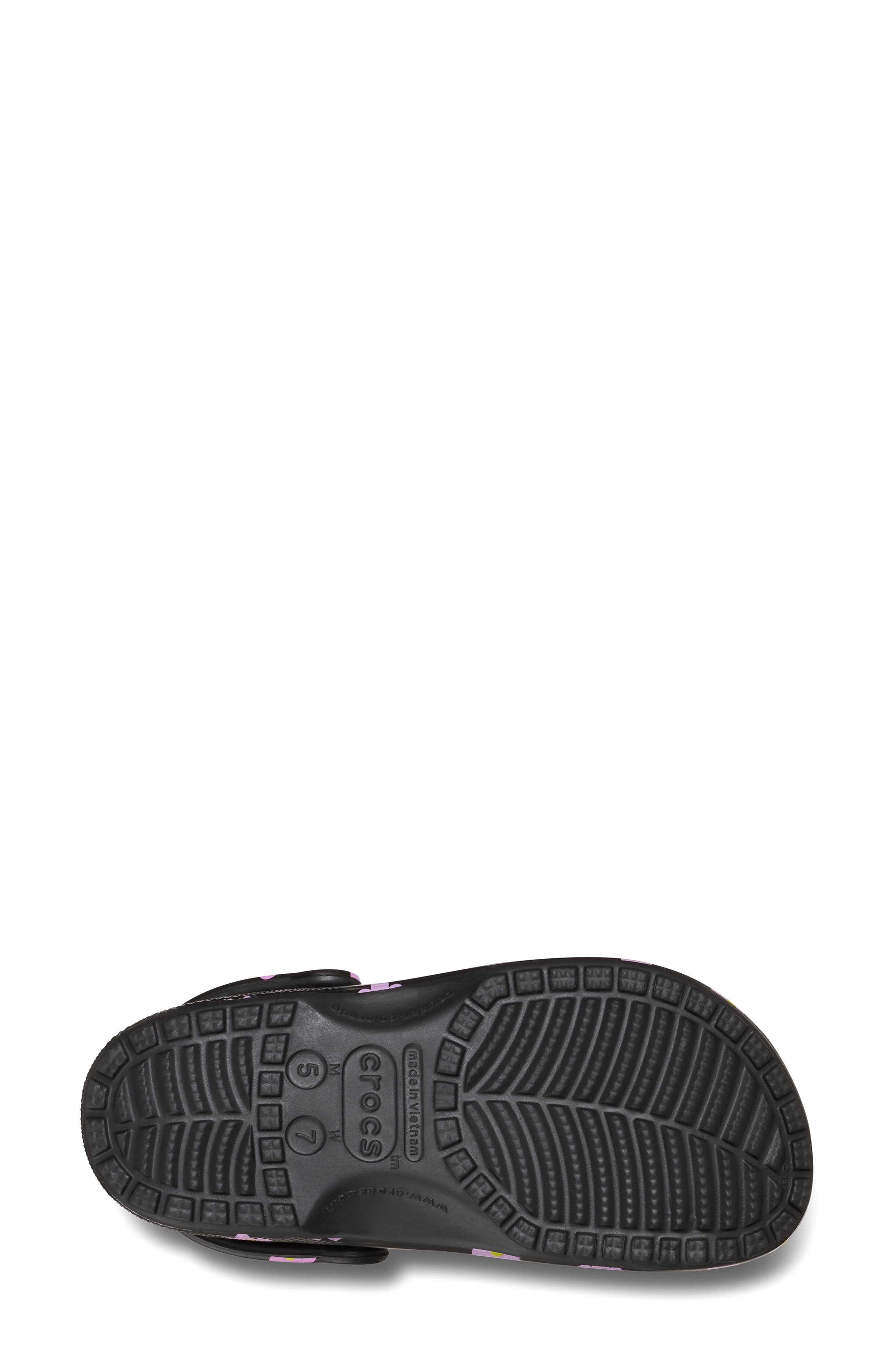 CROCS Flower Classic Clog, Alternate, color, Black