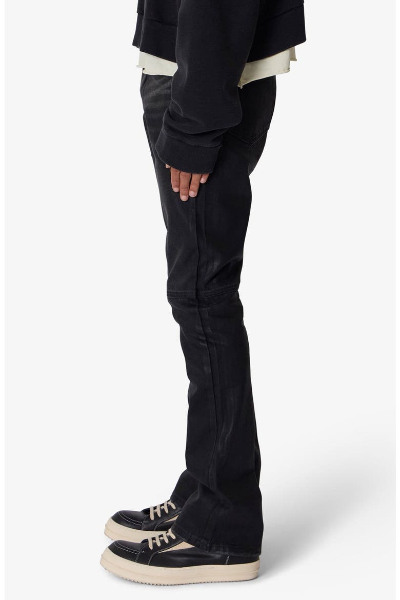 B729 Waxed Straight Leg Jeans, Alternate, color, BLACK