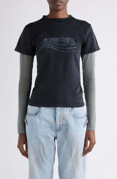 トップス Balenciaga News Graphic Stretch Top Balenciaga News Graphic Stretch Top