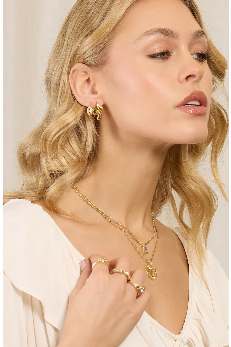 Modern Muse Triple Tear Drop Earrings, Alternate, color, GOLD