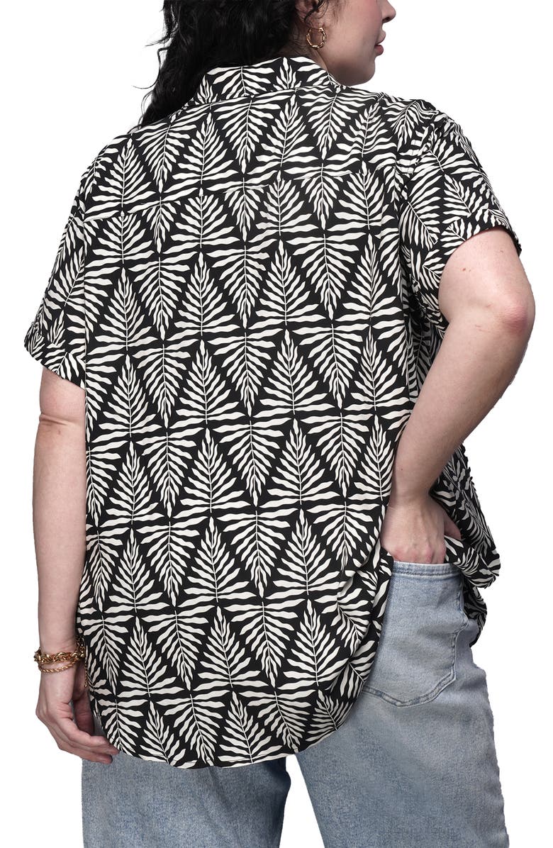 WILDFANG The Empower Button Up, Alternate, color, Fern Maze Black/White