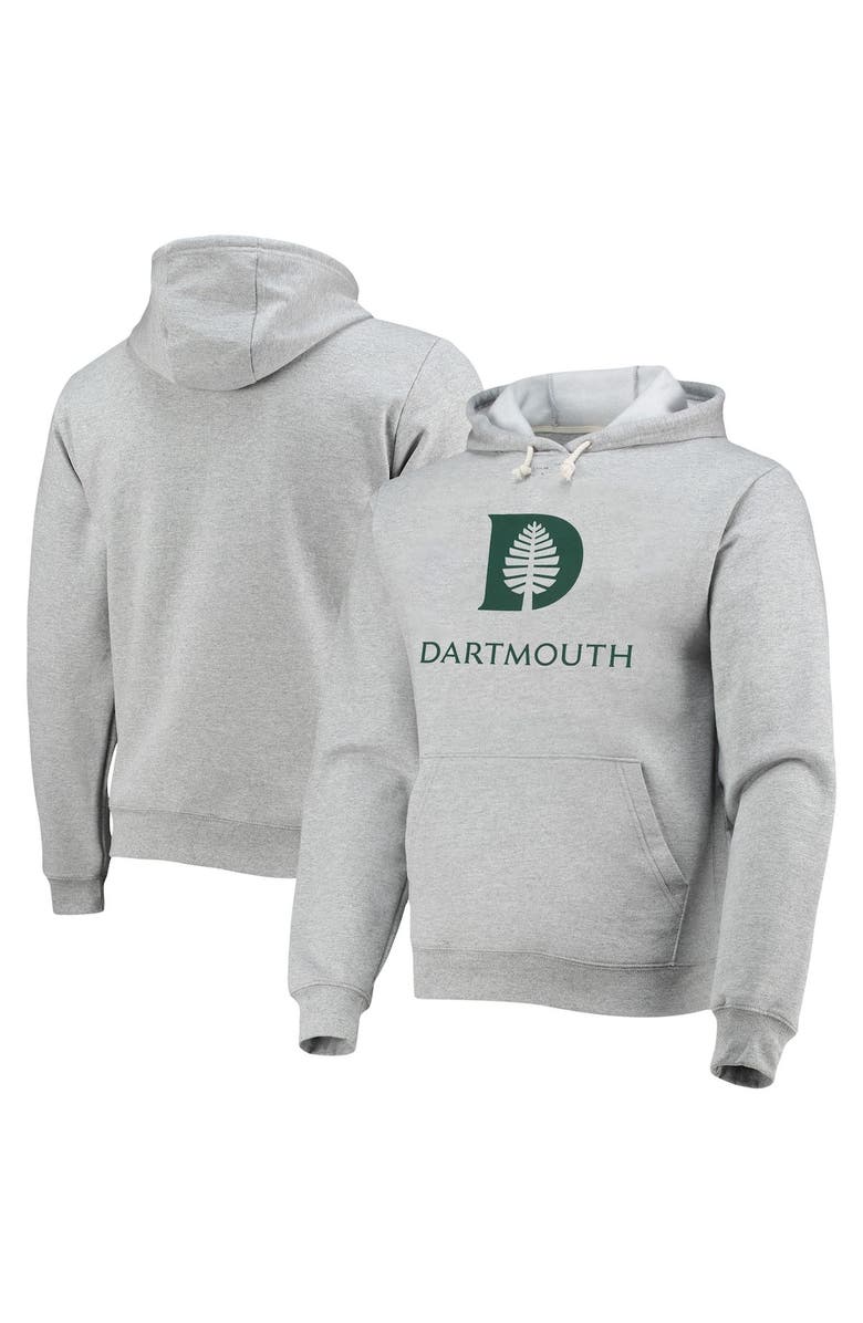 LEAGUE COLLEGIATE WEAR Men's League Collegiate Wear Heathered Gray Dartmouth Big Green Seal Neuvo Essential Fleece Pullover Hoodie, Main, color, 