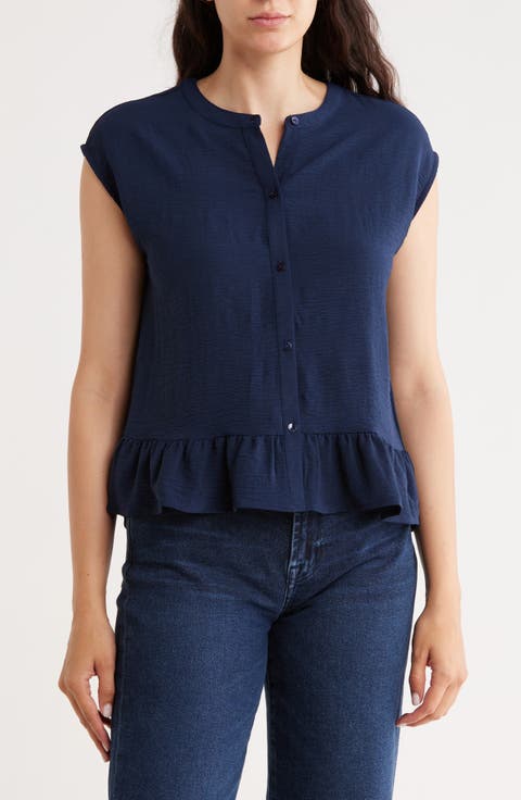 Airflow Sleeveless Button-Up Top