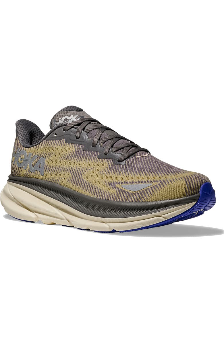 HOKA Clifton 9 Gore-Tex<sup>®</sup> Waterproof Running Shoe, Main, color, Gravel / Eggshell