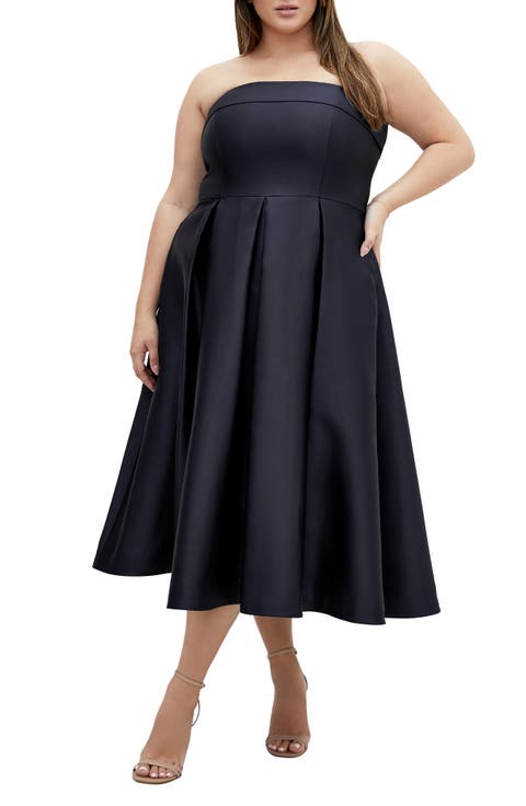 Tiffany Strapless Fit & Flare Dress (Plus)
