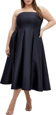 City Chic Tiffany Strapless Fit & Flare Dress