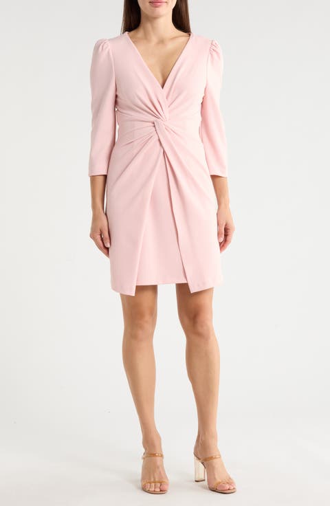 Knotted Three-Quarter Sleeve Minidress