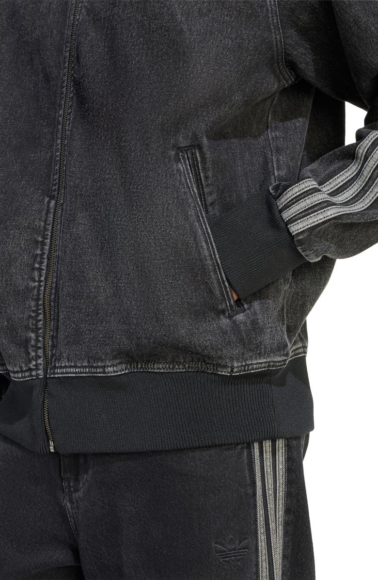 adidas Firebird Denim Track Jacket, Alternate, color, True Black Denim
