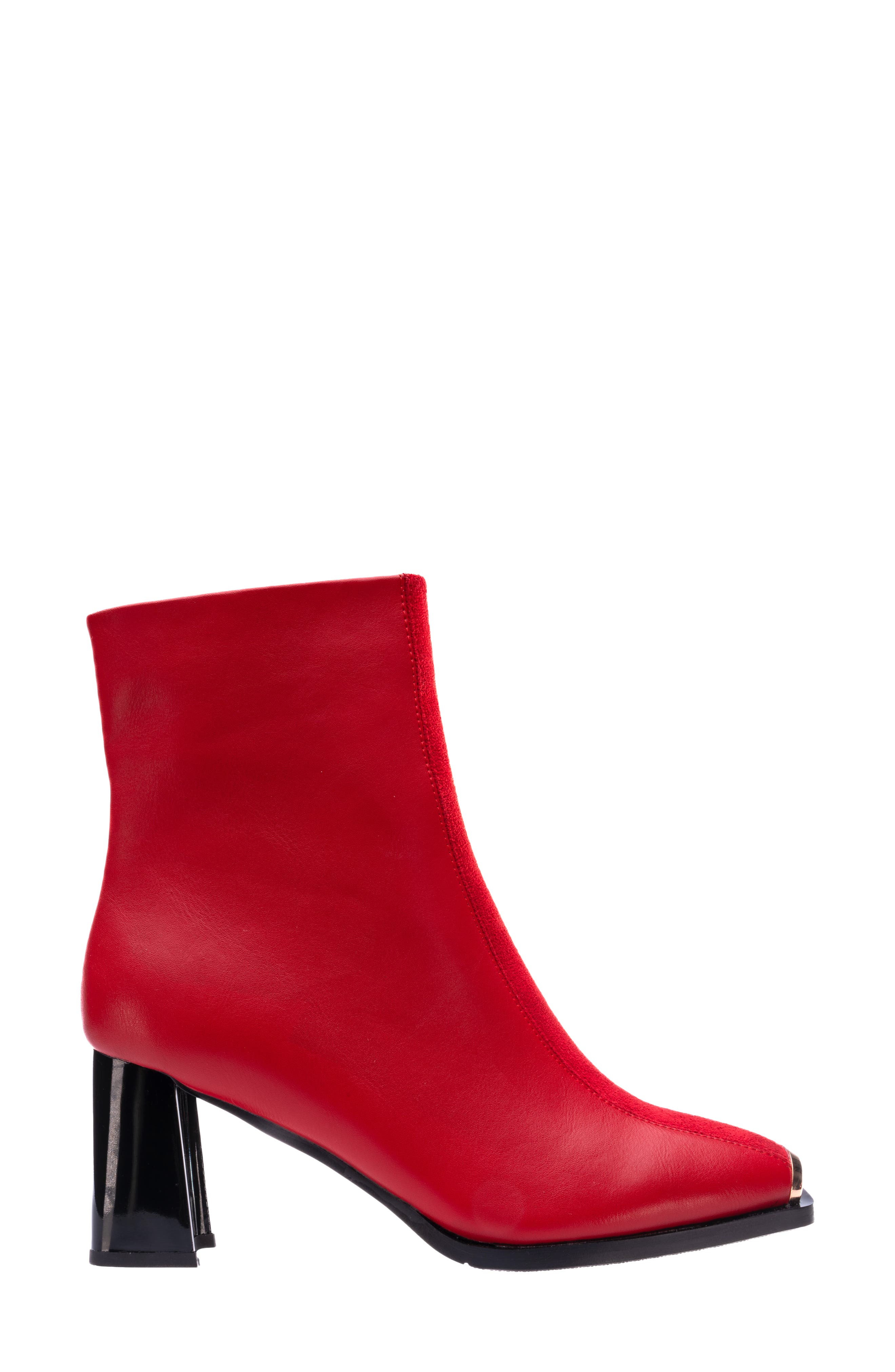 Tempo Tipped Block Heel Bootie, Alternate, color, RED