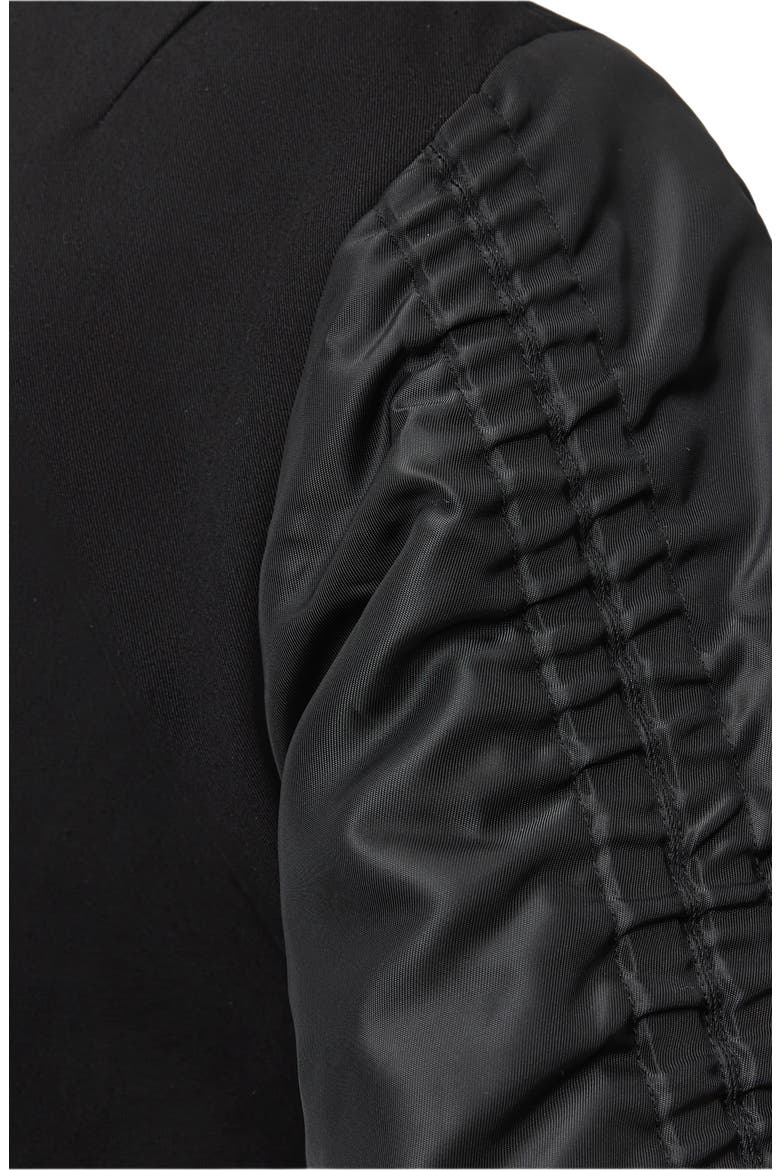 Lorna Ruched Sleeve Cotton Jacket, Alternate, color, BLACK