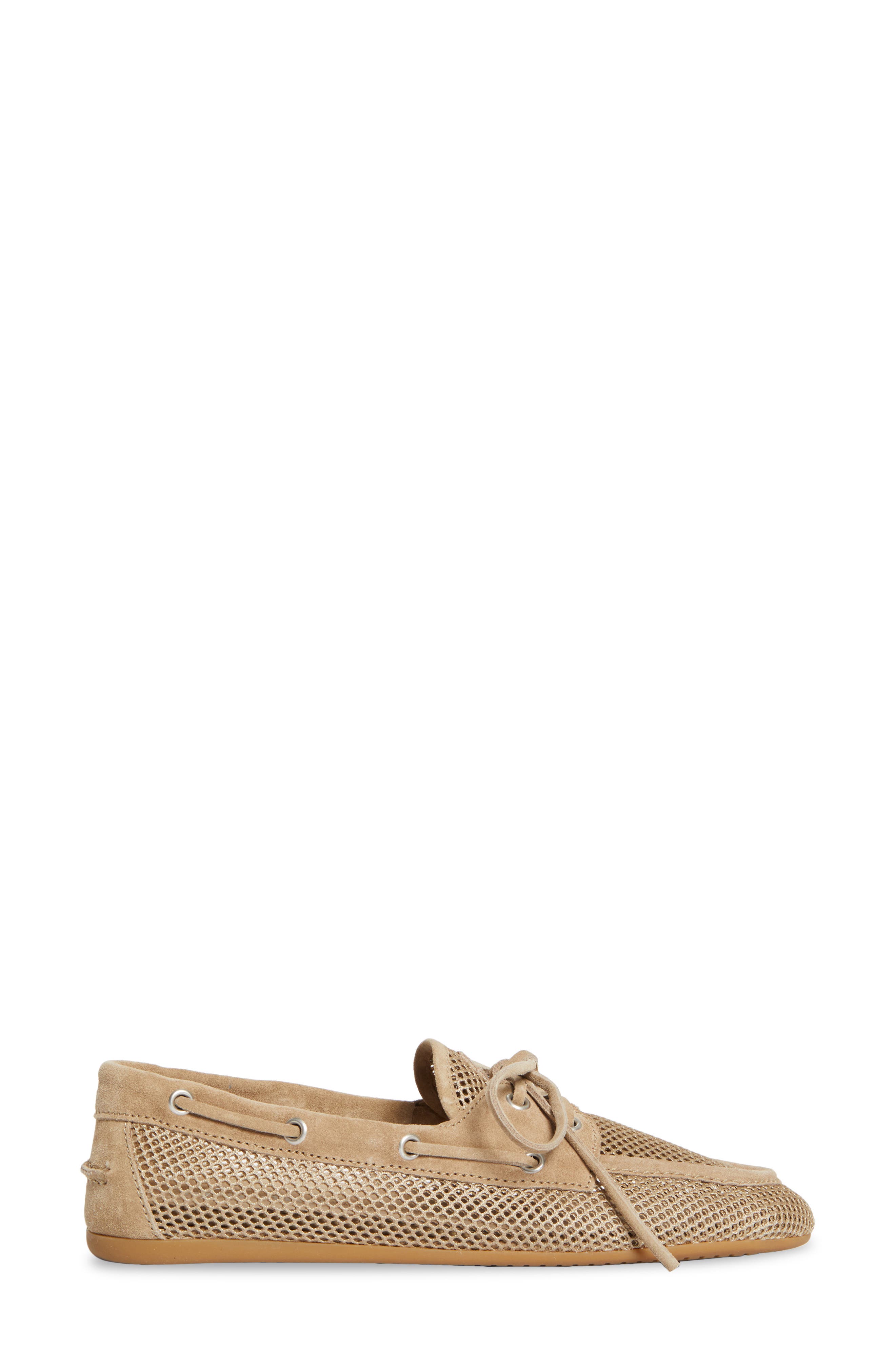 Miu Miu Mesh Boat Shoe, Alternate, color, Deserto