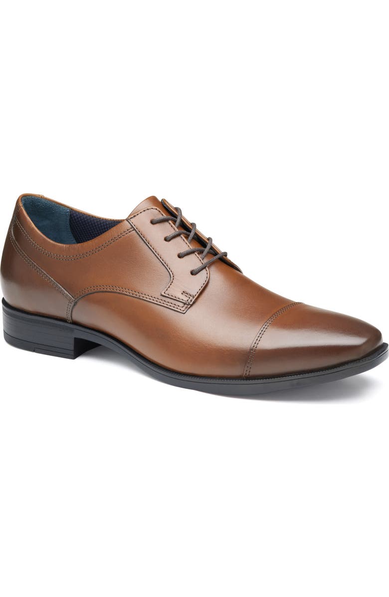 Johnston & Murphy Landon Cap Toe, Main, color, Tan Full Grain