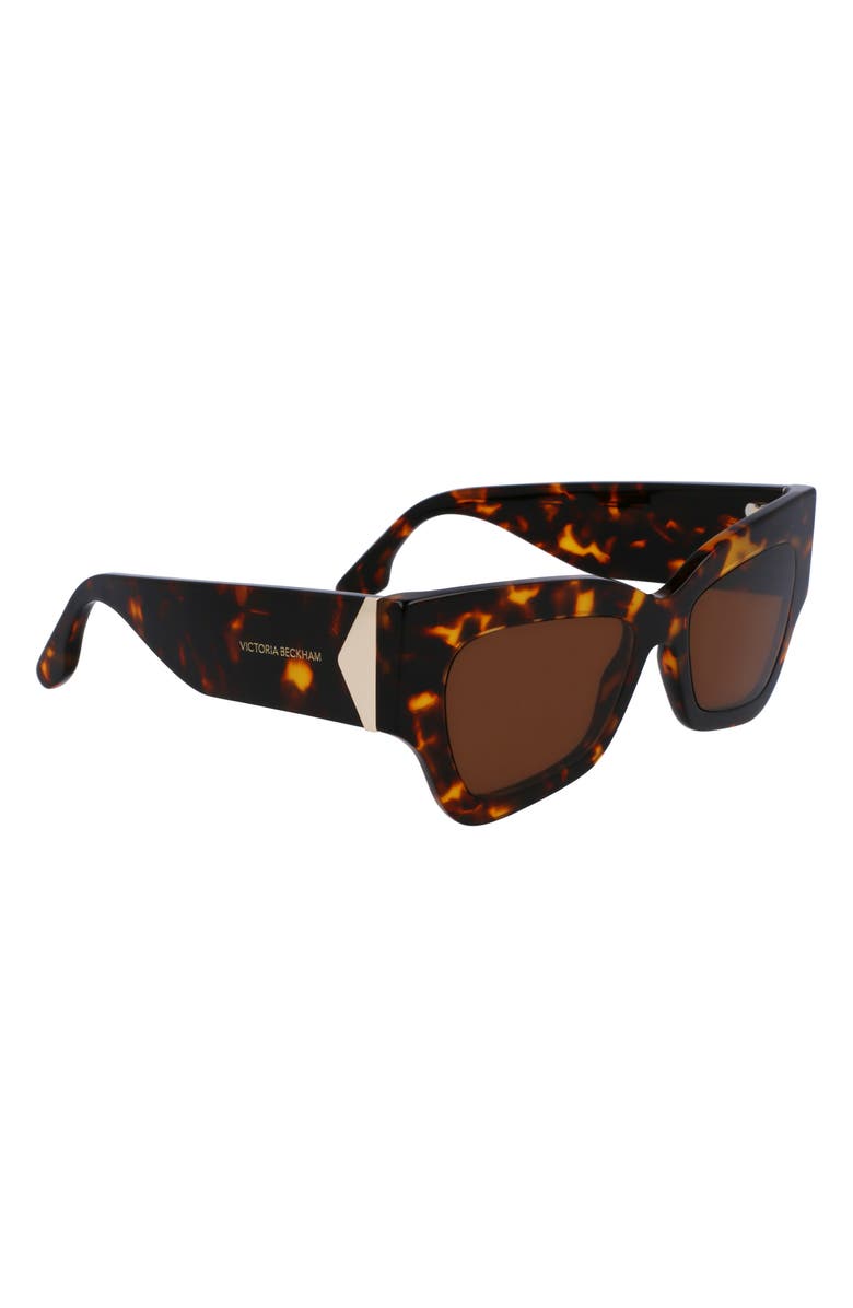 Victoria Beckham 52mm V Plaque Butterfly Sunglasses, Alternate, color, Dark Havana