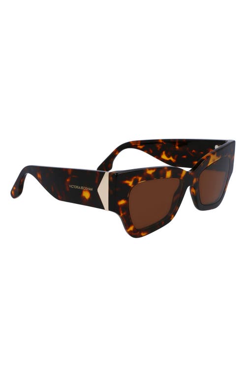 Victoria Beckham 52mm V Plaque Butterfly Sunglasses In Brown