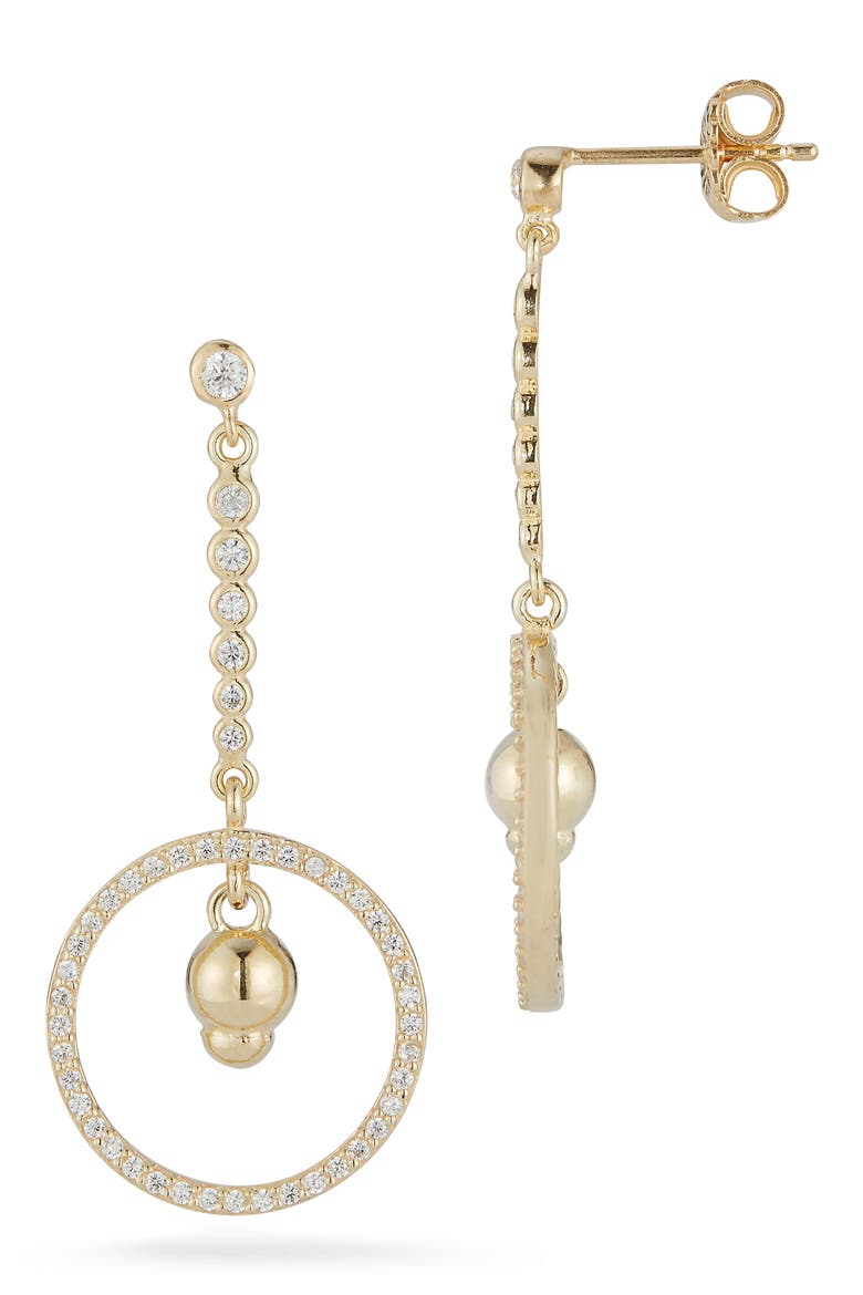 Circle Drop Earrings, Alternate, color, GOLD