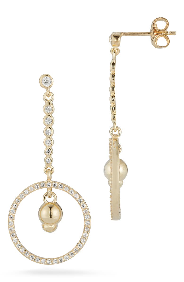 GLAZE JEWELRY Circle Drop Earrings, Alternate, color, Gold