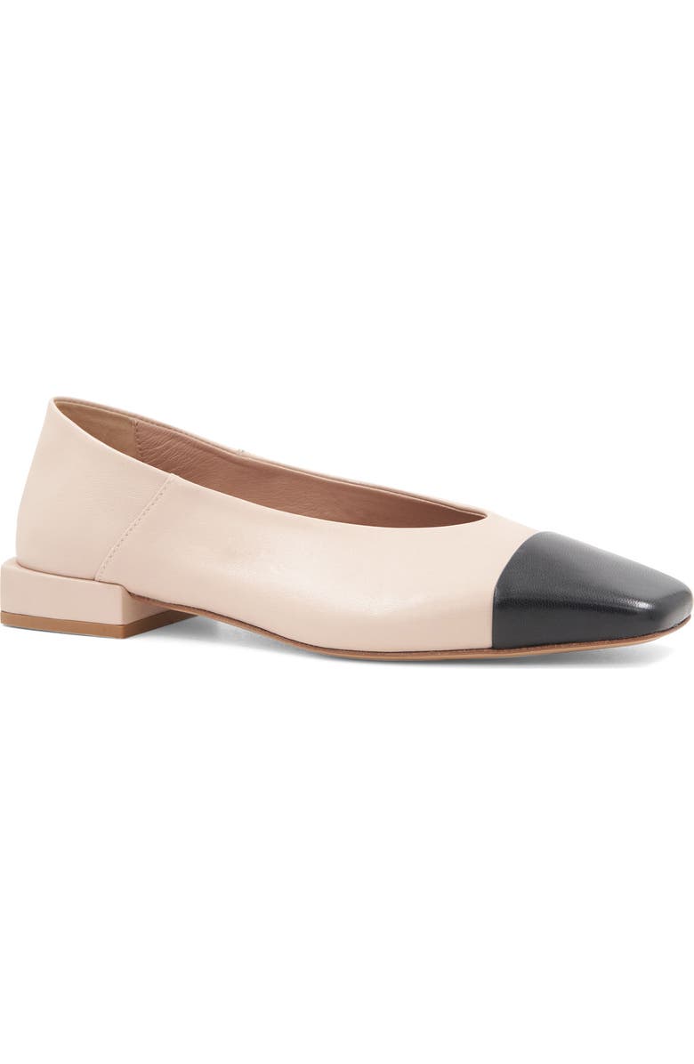 Bruno Magli Patria Square Toe Flat, Main, color, Sand/ Black