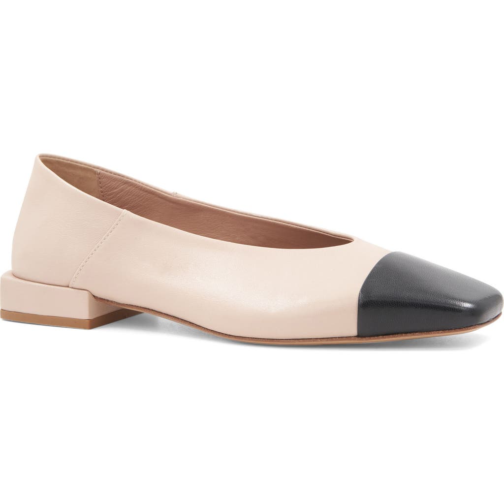 Bruno Magli Patria Square Toe Flat In Sand/black