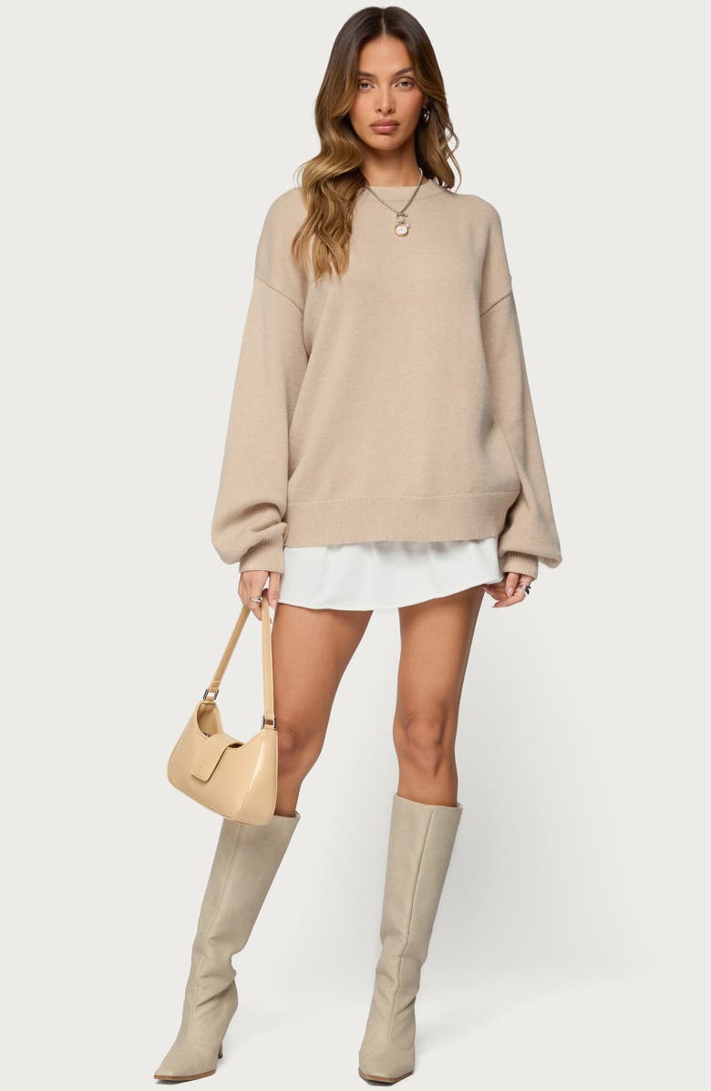 EDIKTED Aminata Oversize Sweater, Alternate, color, Beige
